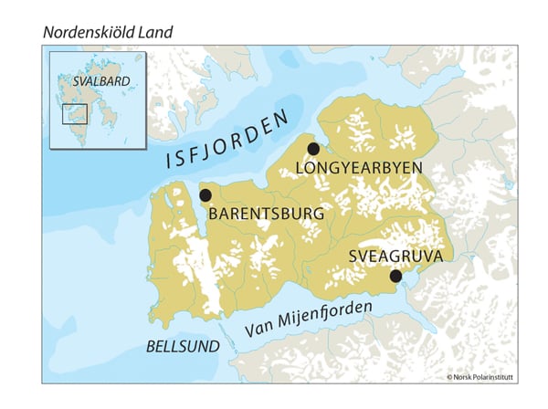 kart over Nordenskiold land